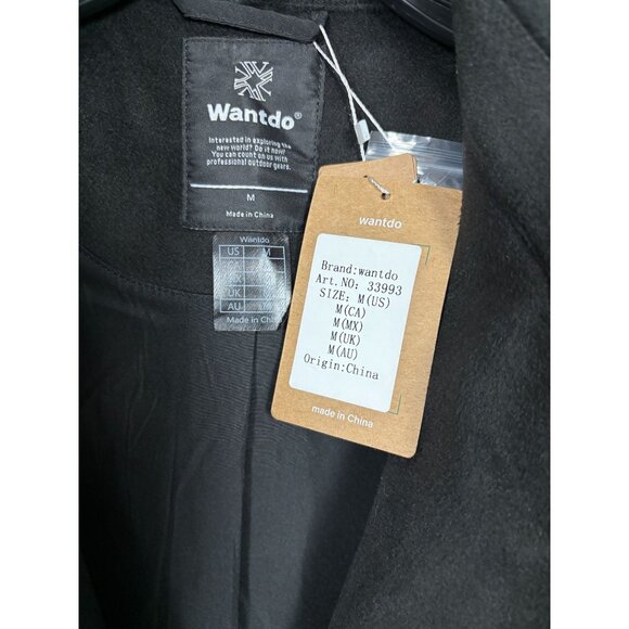 Wantdo Women's Double Breasted Belted Trench Coat Medium Black NWT's - Picture 6 of 8